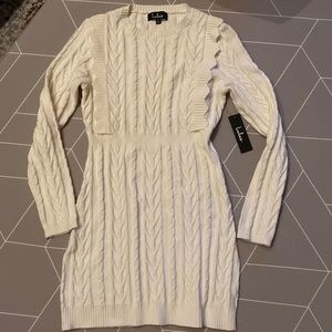 Lulus Ivory Sweater Dress, NWT, Size Small